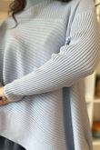Bowie Asymmetric Turtle Neck Ribby Knit Ice
